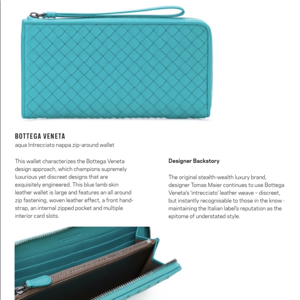 BOTTEGA VENETA AQUA women’s wallet